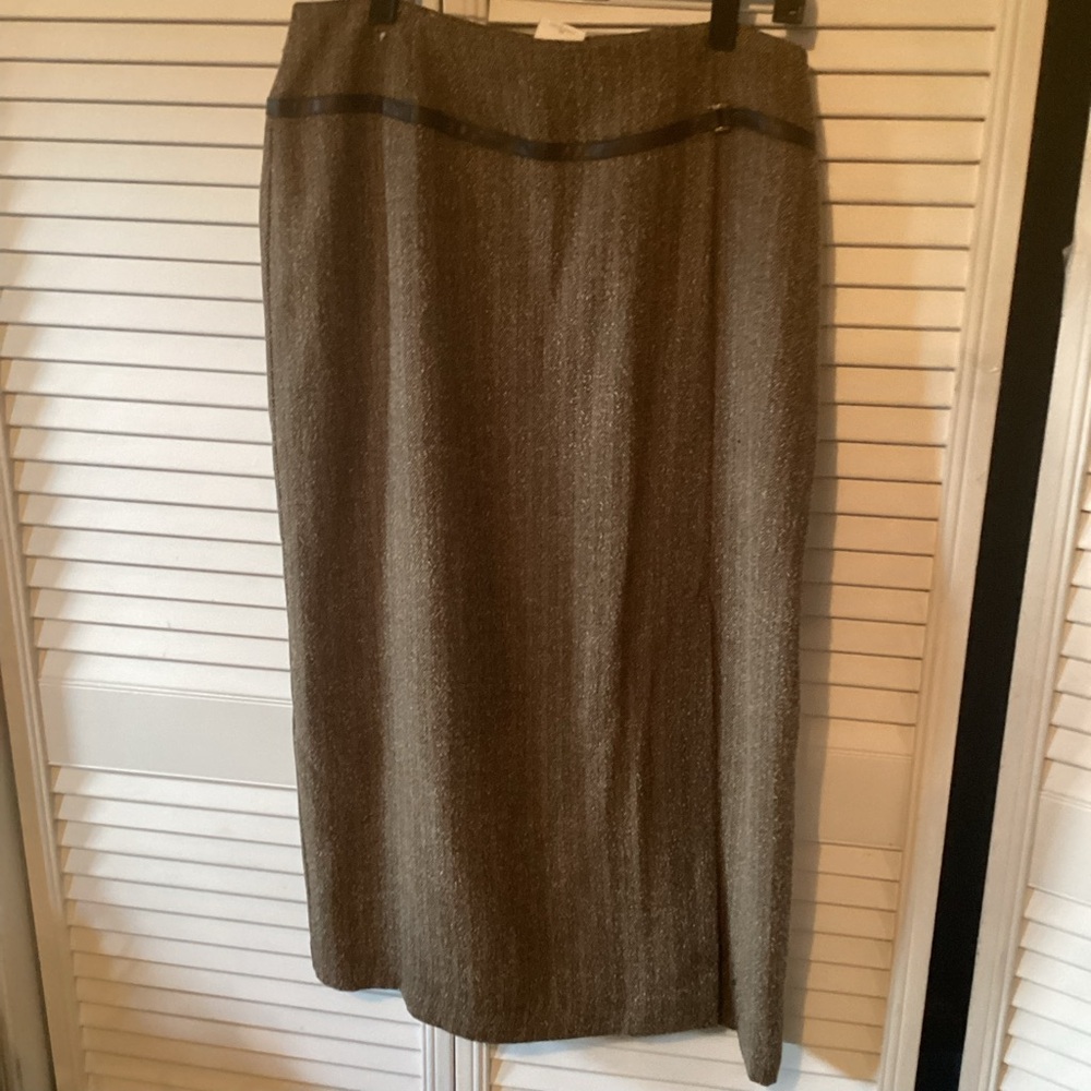 Vintage Worthington ladies brown herringbone straight skirt, size 14